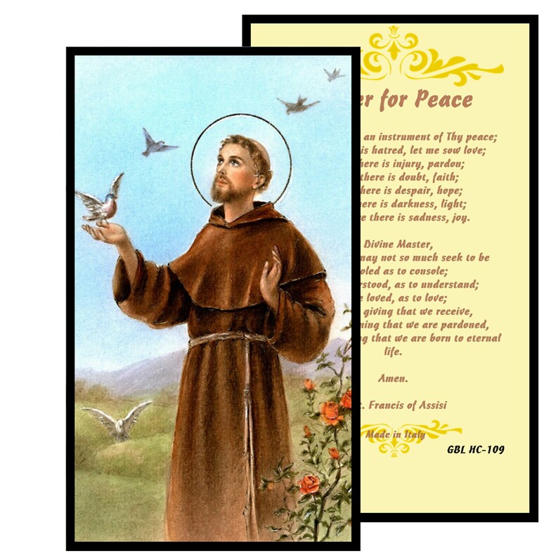 St Francis of Assisi Laminated Holy Card Founder of the image 0