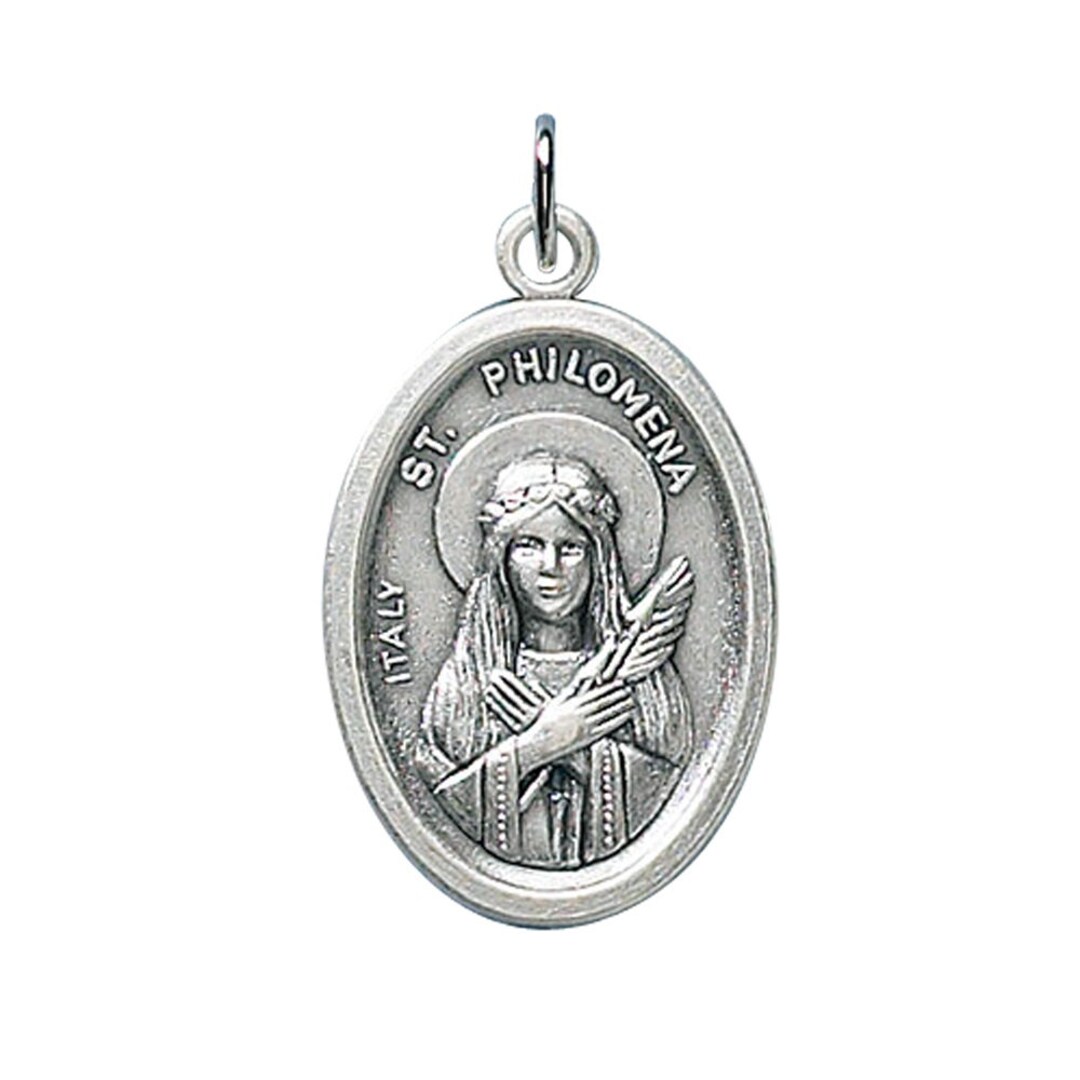 St Philomena Medal Silver Oxidized Set of 5 J362 Etsy