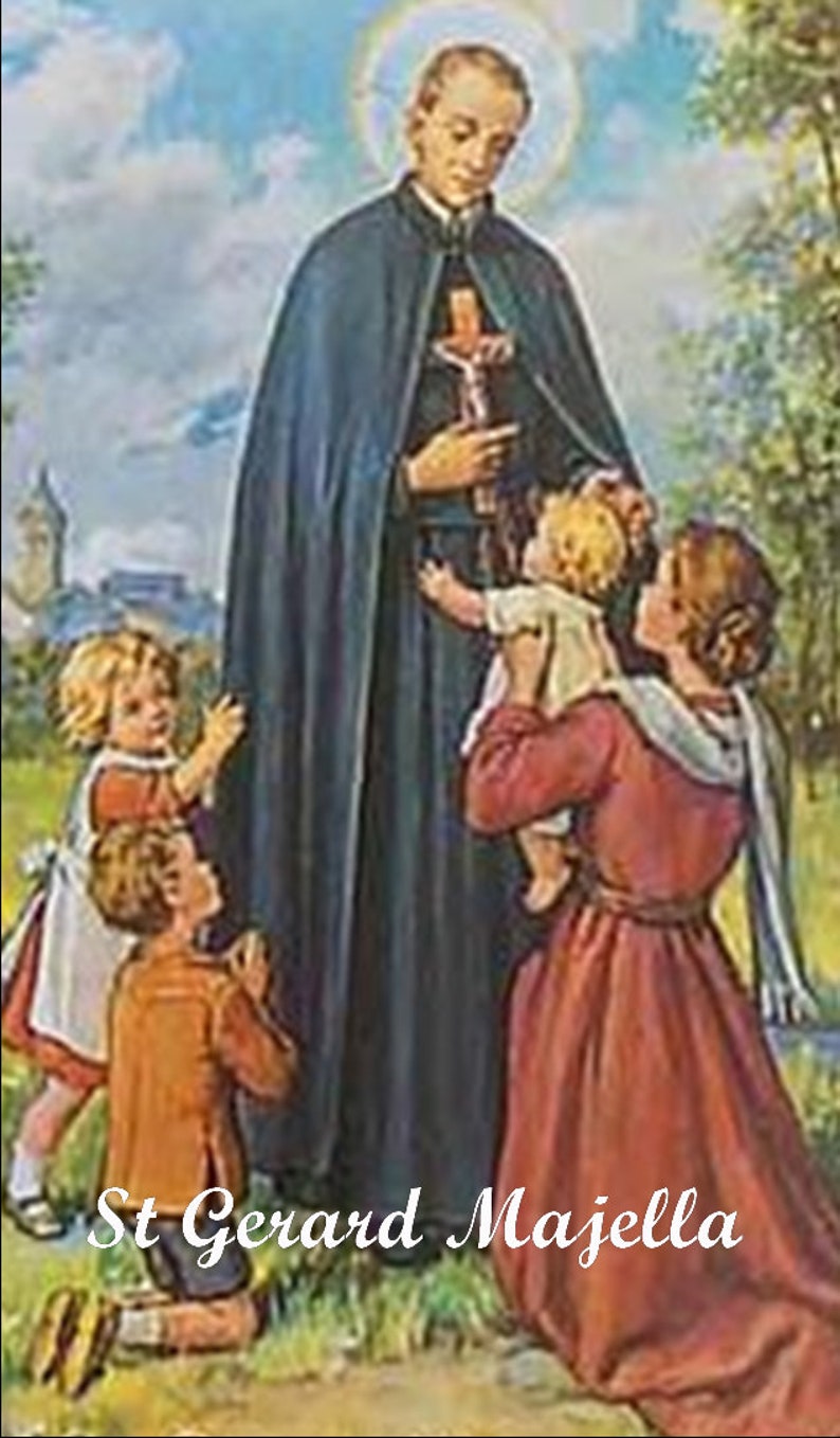 St Gerard Patron Saint of Motherhood Laminated Holy Card Set Etsy