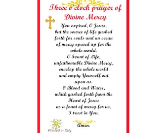 Divine Mercy Prayer Card - Etsy