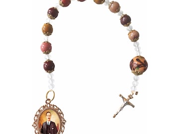 Coronilla de Jose Gregorio Hernandez Crucifijo de Oro Laminado  y Medalla con imagen a todo color incluye tarjeta de rezo