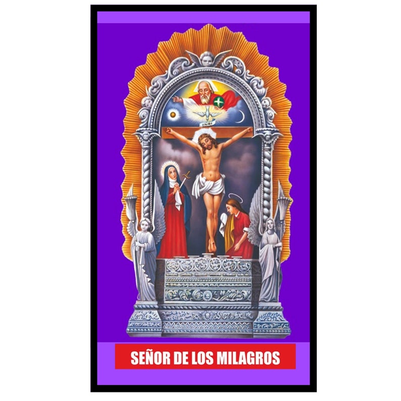 Oracion Al Senor De Los Milagros Tarjeta De Rezo Laminada Set Of 10 HC-179 image 1