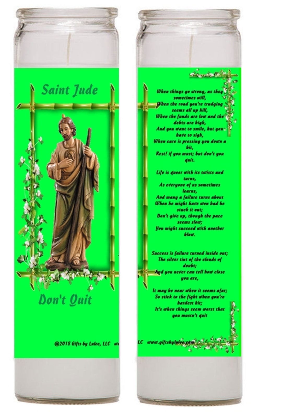 Saint Jude Prayer Candles 2 Veladoras De San Judas Tadeo Holy Card V