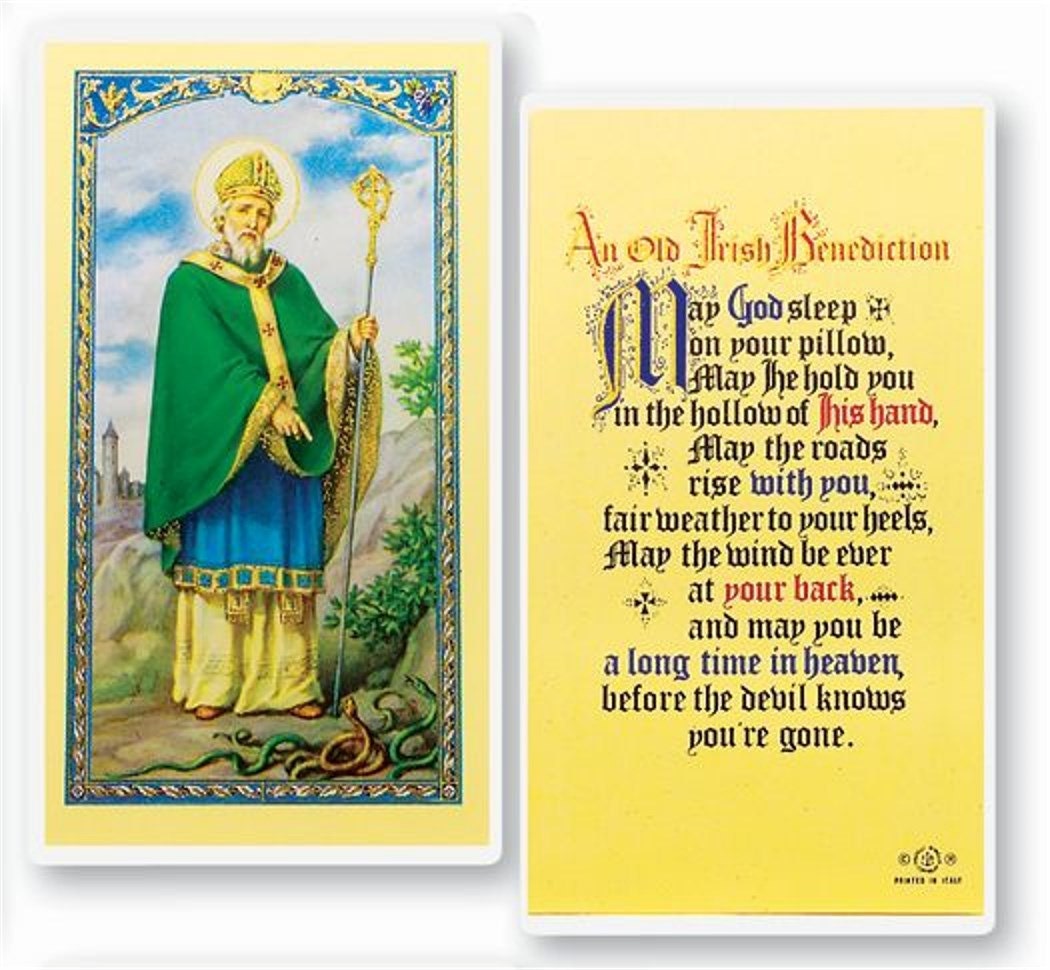 St Patrick an Old Irish Benediction Laminated Prayer Card Holy Card  Laminated Apostle of Ireland