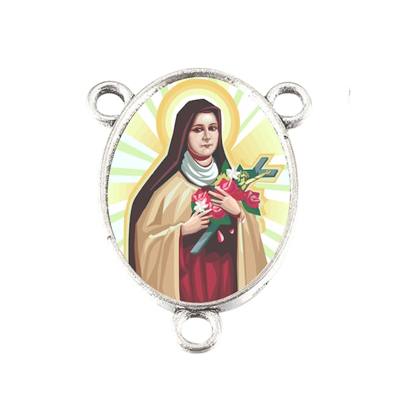 Saint Therese Beautiful Rosary Center Piece 18mm