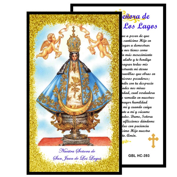 Nuestra Senora de San Juan de Los Lagos Virgen de Jalisco Oracion Portatil Tarjeta de Rezo Importada de Italia