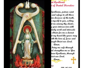 Saint Apollonia Patron Saint of Dentists People with dental problems Dental Students Laminated Italian Holy Card