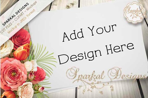 Floral Wood Paper Mockup  In Jpeg Format