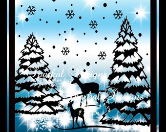 Download Christmas SVG File Winter Scene Cutting File Glass Block ...