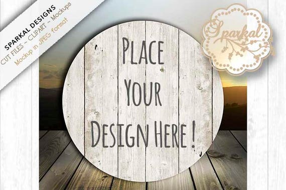 Round Wood Mockup  In Jpeg Format  Product