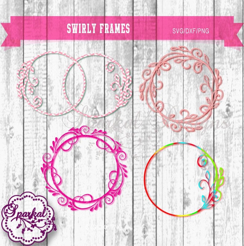 Download SWIRLY Circle Monogram SVG Frames Vine Swirl Monogram ...