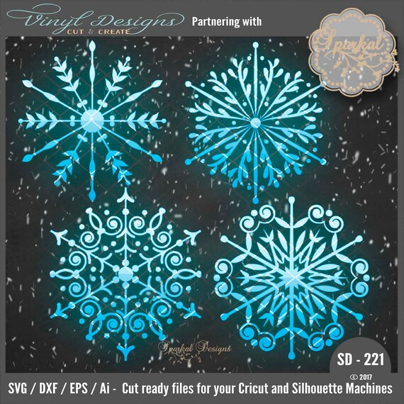 Download Christmas Svg File Snowflakes Cricut Design Space Silhouette Etsy