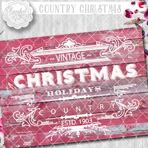 Vintage COUNTRY CHRISTMAS SVG File, Cutting File, Vector Clipart Holiday Decor, Silhouette Cutting file design Available in Svg,Dxf,Eps,Png