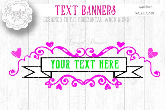 Download Free Text Banner Svg Valentine Swirly Banner Add Your Own Text Etsy SVG Cut Files