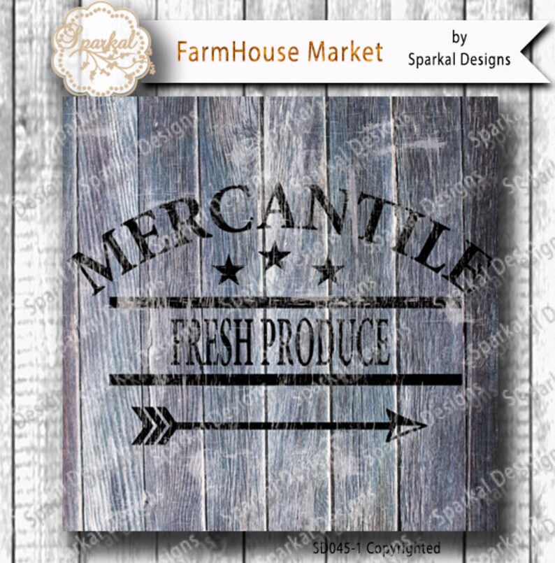 Farmer Mercantile Sign Stencil Quotes Farm Digital Cutting Etsy