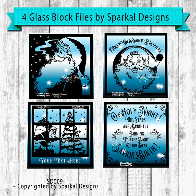 Download Christmas Svg File Glass Block Svg Cut File Bundle Savings Sale Santa Oh Holy Night Retro