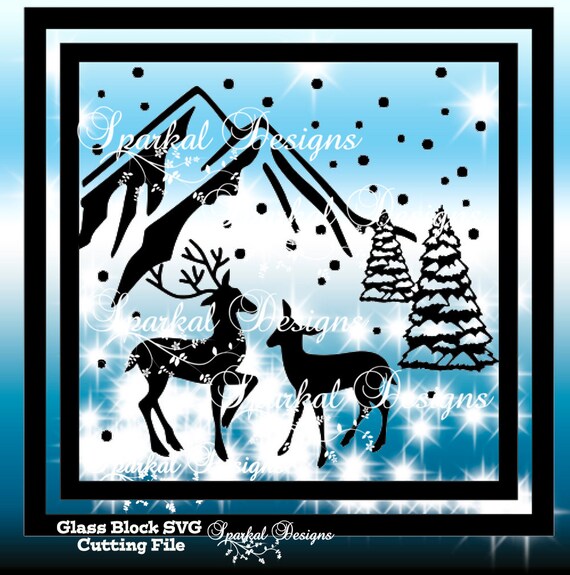 Download Free Christmas Glass Block Svg Cutting File Winter Mountain Scene Etsy SVG DXF Cut File