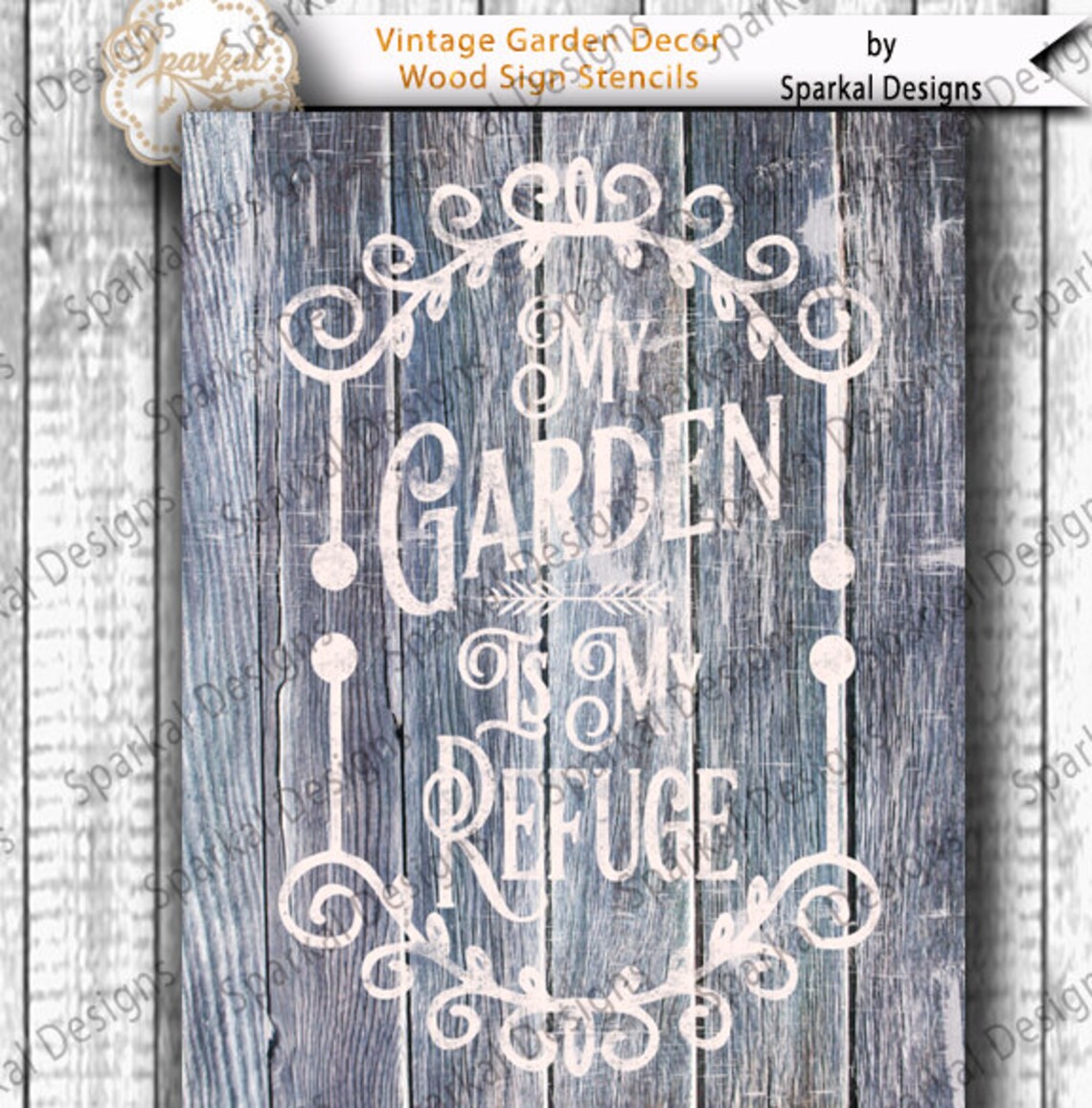Vintage Garden Decor Sign Stencil Quotes Sayings Digital Etsy