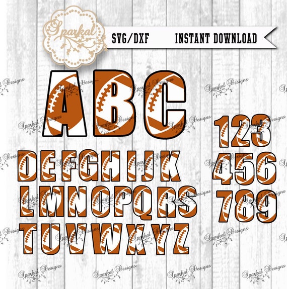 Download Free Football Letters Numbers Svg Dxf Digital Cut Files Etsy SVG Cut Files