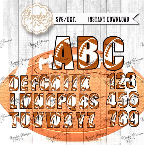 Download Free Football Letters Numbers Svg Dxf Digital Cut Files Etsy SVG Cut Files
