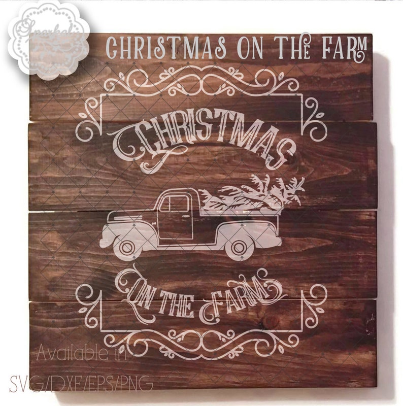 Download Vintage Rustic Christmas Pickup SVG File Cut Files ...