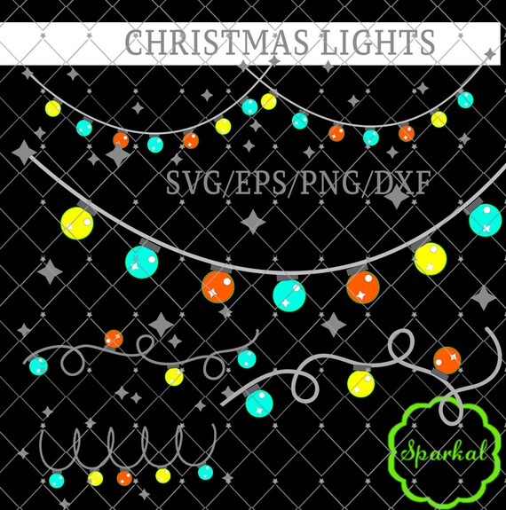Download Christmas Lights SVG File Cut Files Vector Clipart for | Etsy