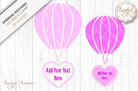 Hot Air Balloons With Filigree Hearts Cutting File Svg Dxf Eps Etsy