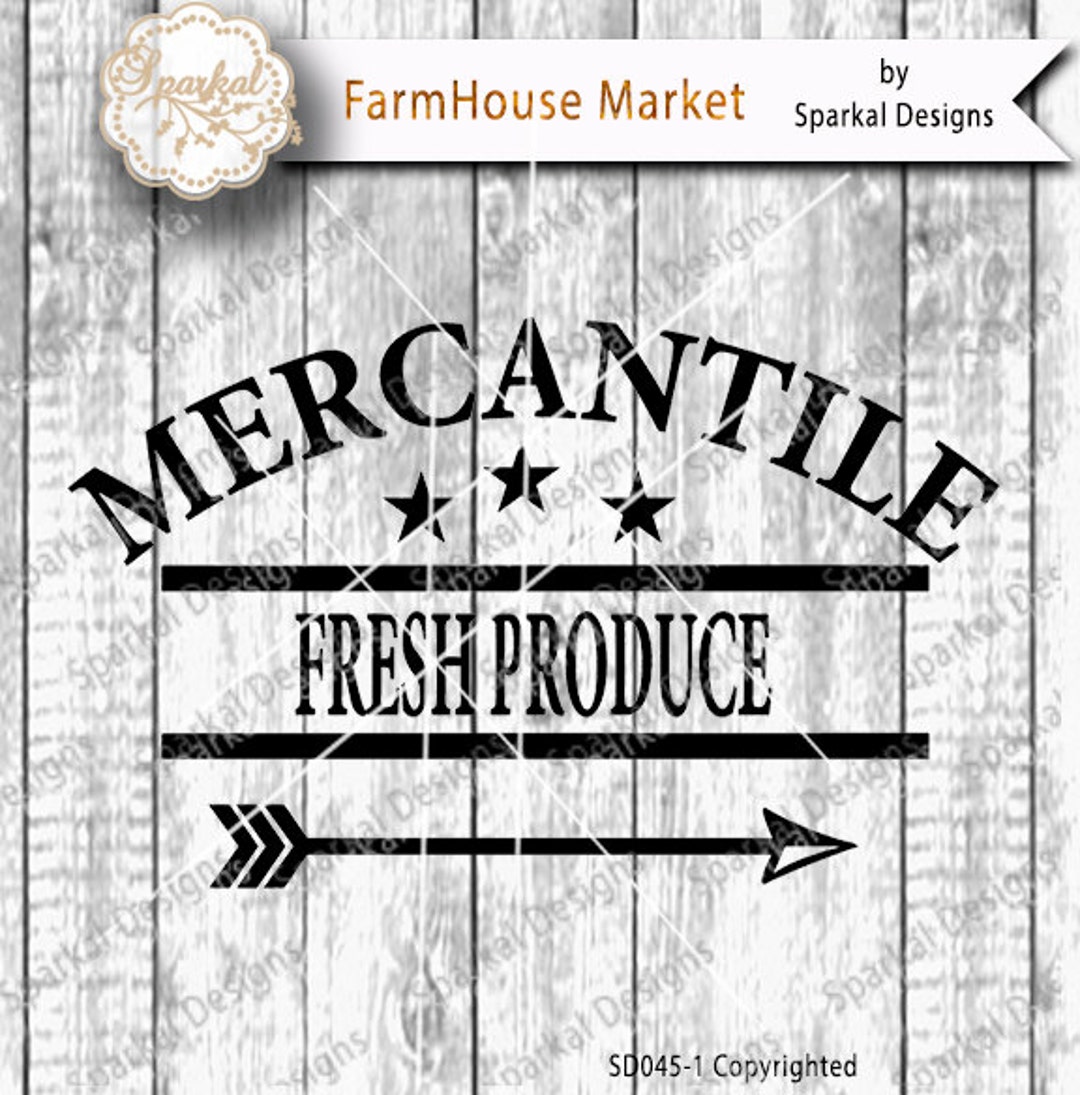 Farmer Mercantile Sign Stencil Quotes Farm Digital Cutting Etsy