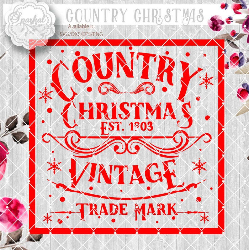 Download Vintage COUNTRY CHRISTMAS SVG File Cutting File Vector | Etsy