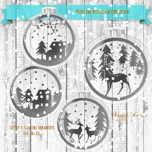 Christmas in July Christmas Floating Ornament SVG Winter Scenes for inside of Ornament Vintage Christmas scene Snow Scene Glass Ball