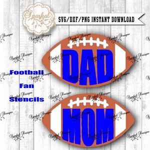 Football SVG Files, Football Mom, Football Dad, Cutting Files, Sports Cut Files, Fall Sport SVG Files Tee Shirt Football Stencil HTV Stencil image 1