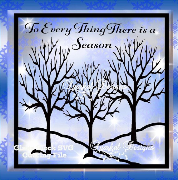 Download Bare Tree Winter Scene Silhouette Cut File Glass Block Winter Etsy