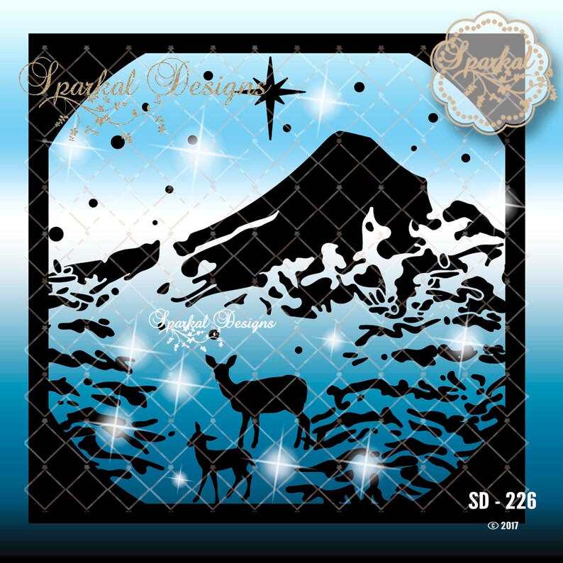 Download Glass Block Christmas Mountain Snow Scape Svg-Dxf-Eps Cut ...