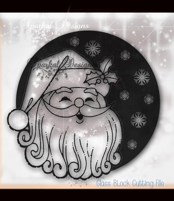 Download Christmas Santa SVG Cutting File Santa Glass Block SVG ...