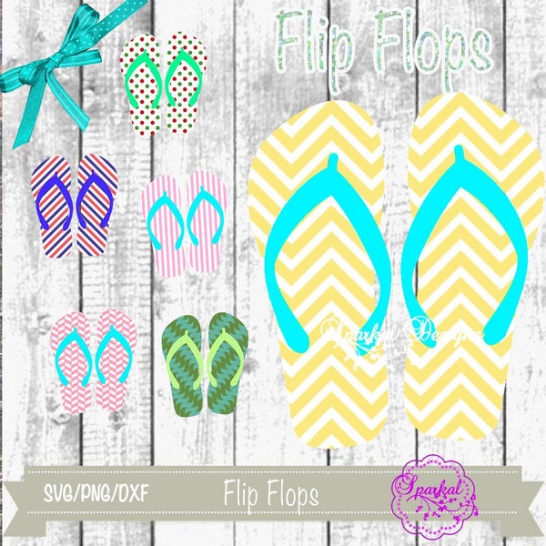 Flip Flop SVG Frames Flipflop Clipart, Chevron, Polka Dot, Herringbone Cutting file for the Cricut design Space, Silhouette Studio Easy Weed