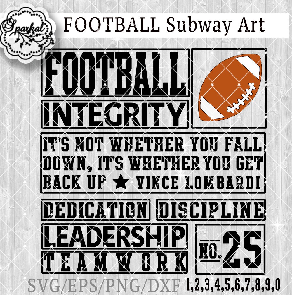 Football Subway Art SVG Cutting File Personalize With Etsy