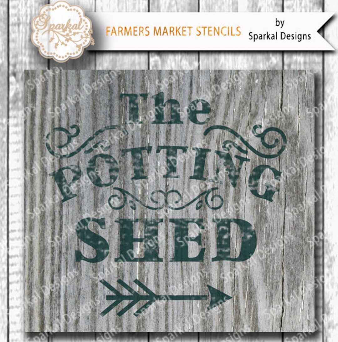 Garten Schuppen Zeichen Schablone SVG digitale Potting Shed Etsy.de