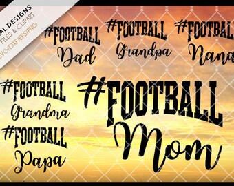 Download Football SVG Files Mom Dad Grandpa Grandma Nana Papa