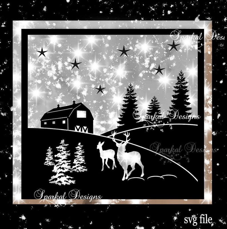 Christmas Barn Scape SVG CHRISTMAS Cut File Christmas SVG  Etsy