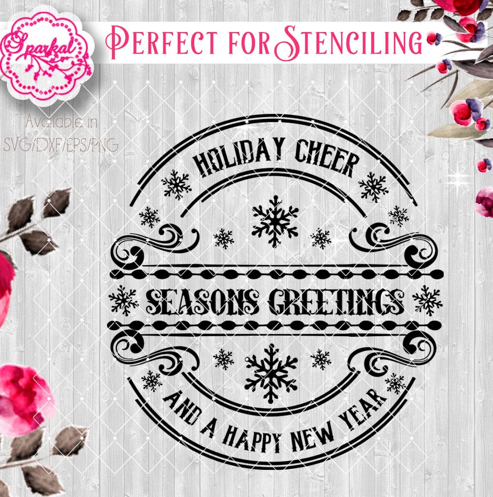 Download Vintage Rustic Season's Greetings Logo SVG File Cut Files ...