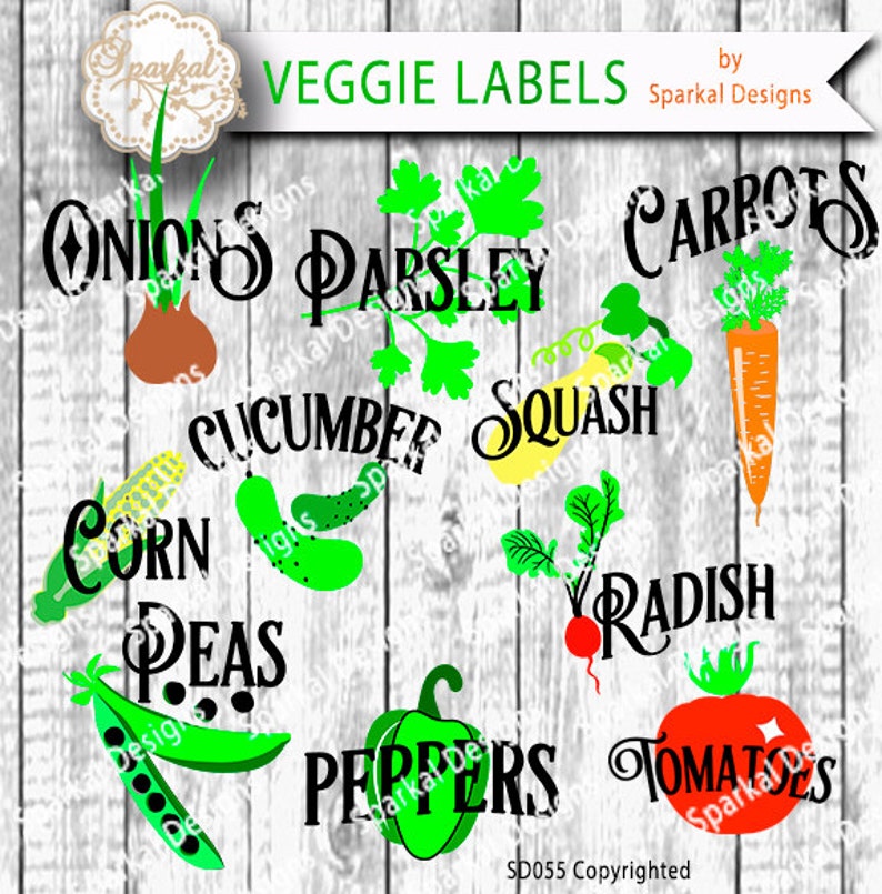garden labels cut files vegetable markers for garden decor in etsy