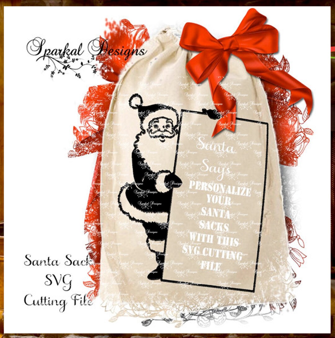Santa Bag SVG Cutting File Santa Tag SVG File Use Silhouette - Etsy