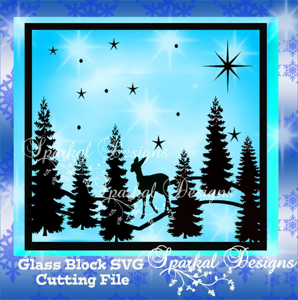 Download Christmas SVG File Winter Scene Cutting File Glass Block ...