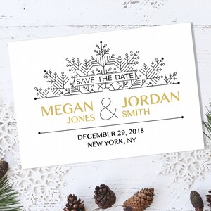 Flocon de neige d'hiver Save the Date Carte postale