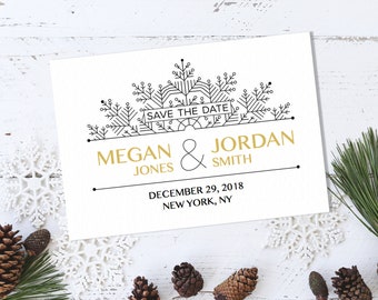 Winter Snowflake Save the Date Postcard