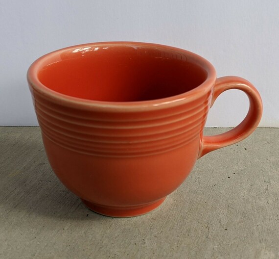 Vintage Fiestaware Rose ring handle Teacup and paprika chocolate plum