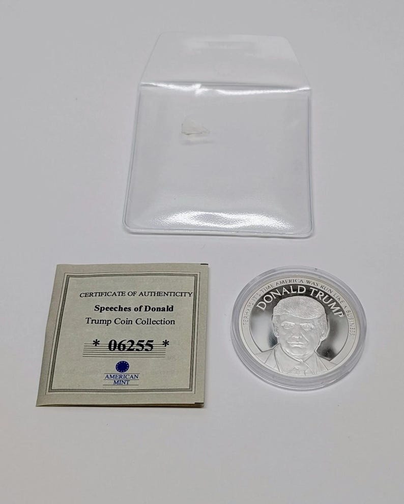 Speeches of DONALD TRUMP Commemorative Silver Coin Collection American Mint COA immagine 4