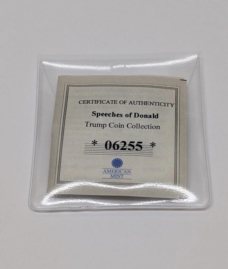 Speeches of DONALD TRUMP Commemorative Silver Coin Collection American Mint COA immagine 2