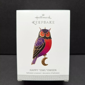 Hallmark Happy Owl Oween Crescent Moon Halloween Keepsake Ornament 2016 Bird Moon