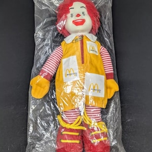 Vintage 1984 16&quot; Ronald McDonald Plush Stuffed Figure Doll NEW Sealed Retro McDonalds